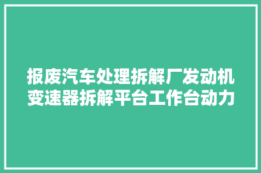 报废汽车处理拆解厂发动机变速器拆解平台工作台动力总成分化妆备
