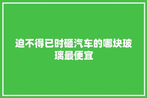 迫不得已时砸汽车的哪块玻璃最便宜
