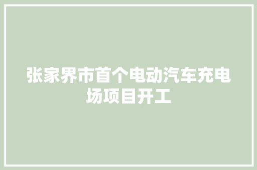 张家界市首个电动汽车充电场项目开工