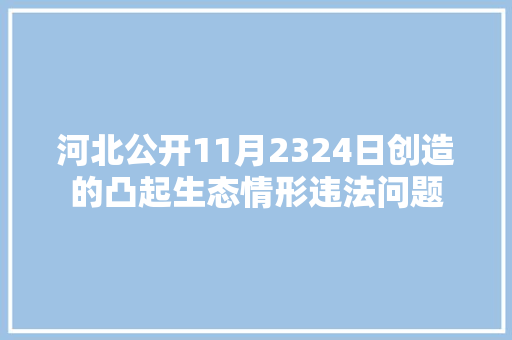 河北公开11月2324日创造的凸起生态情形违法问题