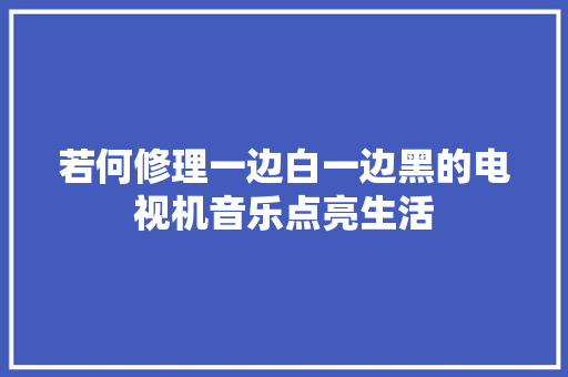 若何修理一边白一边黑的电视机音乐点亮生活