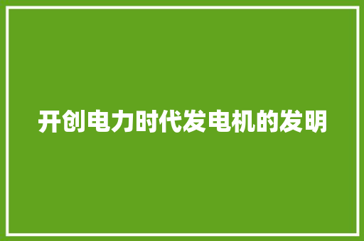 开创电力时代发电机的发明