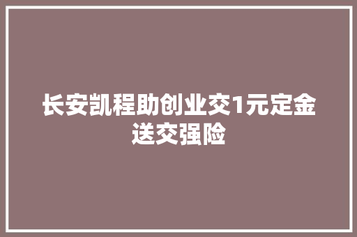 长安凯程助创业交1元定金送交强险