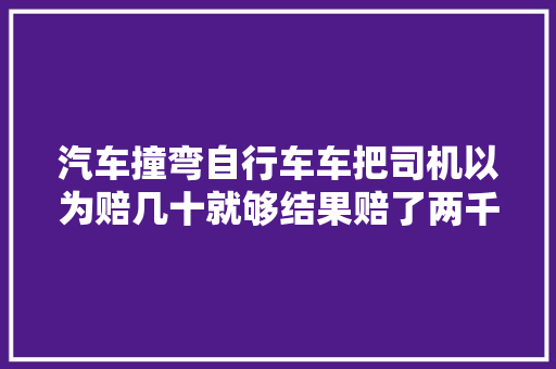 汽车撞弯自行车车把司机以为赔几十就够结果赔了两千六