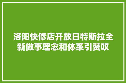 洛阳快修店开放日特斯拉全新做事理念和体系引赞叹