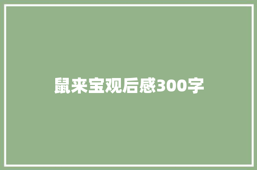 鼠来宝观后感300字