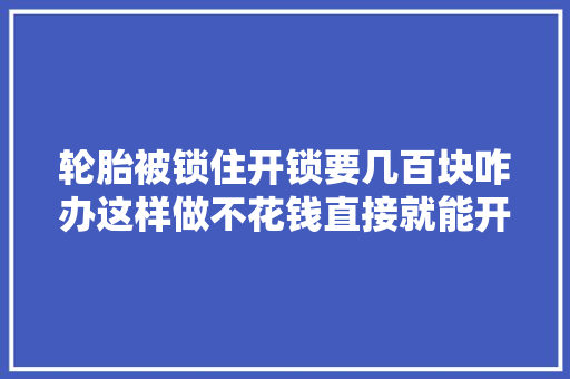 轮胎被锁住开锁要几百块咋办这样做不花钱直接就能开走