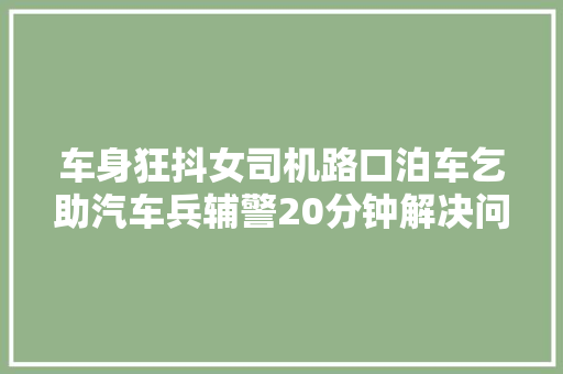 车身狂抖女司机路口泊车乞助汽车兵辅警20分钟解决问题