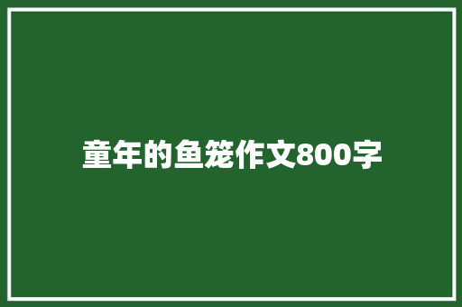 童年的鱼笼作文800字