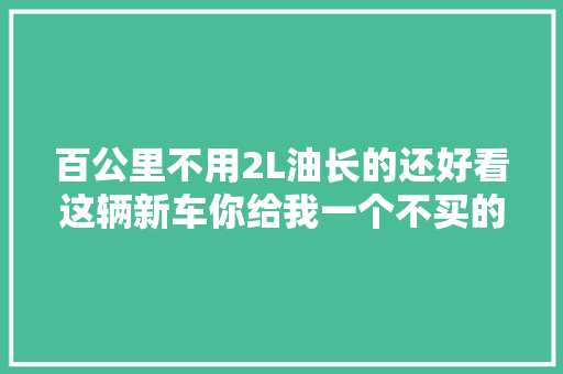 百公里不用2L油长的还好看这辆新车你给我一个不买的情由