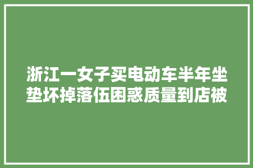 浙江一女子买电动车半年坐垫坏掉落伍困惑质量到店被怼是猫抓的 汽车知识