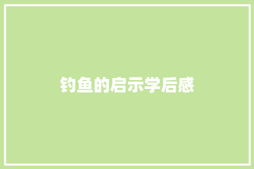 钓鱼的启示学后感