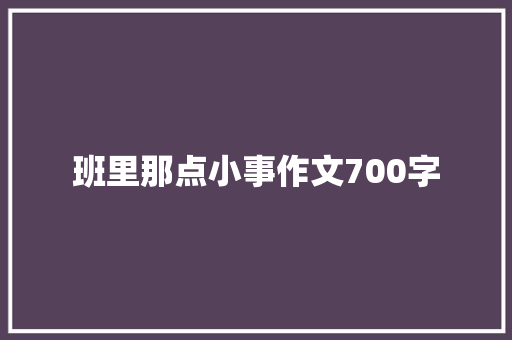 班里那点小事作文700字