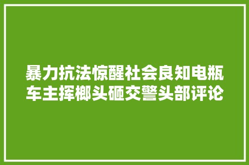 暴力抗法惊醒社会良知电瓶车主挥榔头砸交警头部评论区心寒