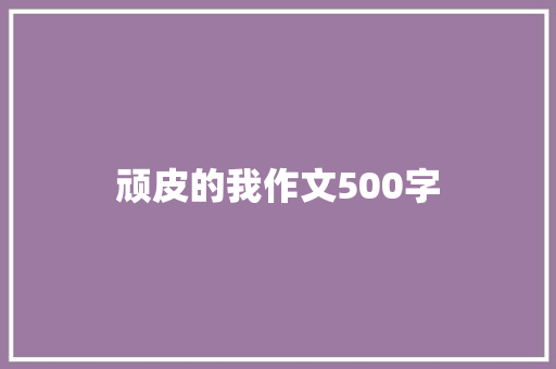 顽皮的我作文500字