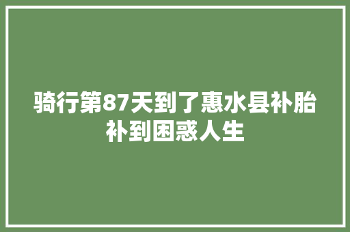 骑行第87天到了惠水县补胎补到困惑人生