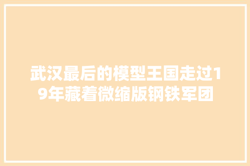 武汉最后的模型王国走过19年藏着微缩版钢铁军团