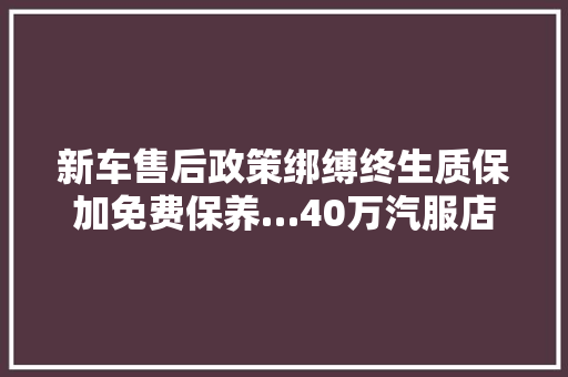 新车售后政策绑缚终生质保加免费保养…40万汽服店生意还咋做