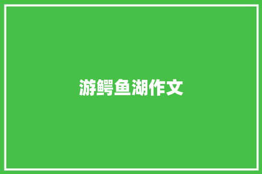 游鳄鱼湖作文