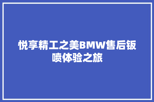 悦享精工之美BMW售后钣喷体验之旅 汽车知识