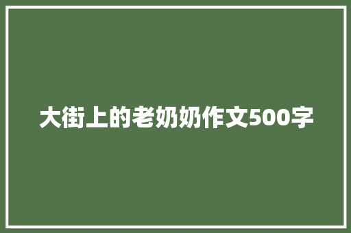 大街上的老奶奶作文500字