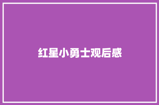 红星小勇士观后感