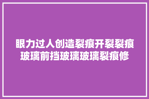 眼力过人创造裂痕开裂裂痕玻璃前挡玻璃玻璃裂痕修