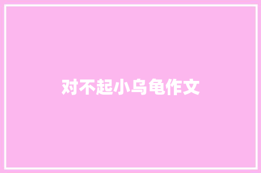 对不起小乌龟作文