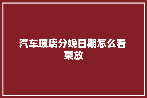 汽车玻璃分娩日期怎么看 荣放