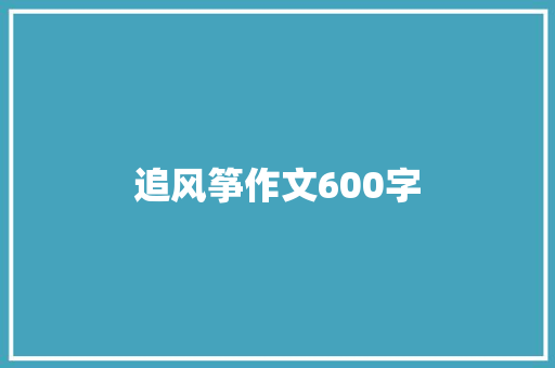 追风筝作文600字