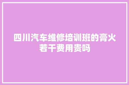 四川汽车维修培训班的膏火若干费用贵吗
