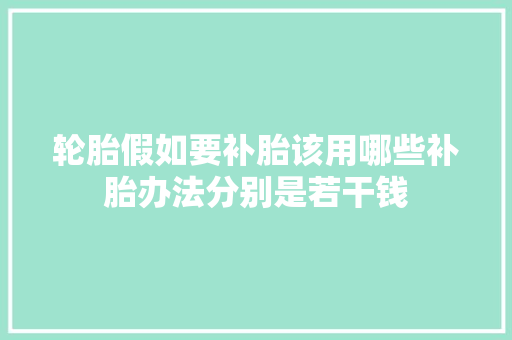轮胎假如要补胎该用哪些补胎办法分别是若干钱