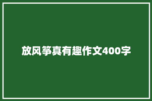 放风筝真有趣作文400字