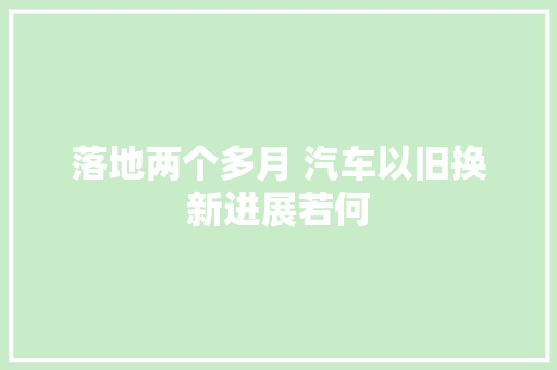 落地两个多月 汽车以旧换新进展若何