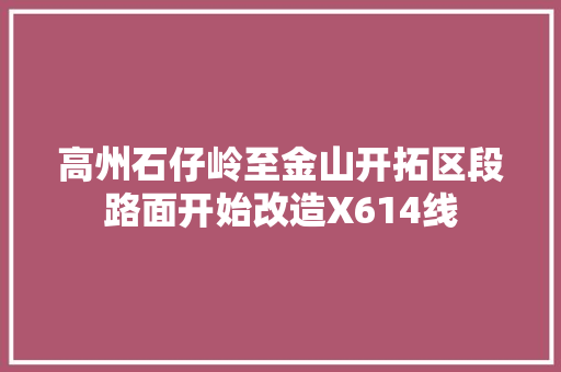 高州石仔岭至金山开拓区段路面开始改造X614线