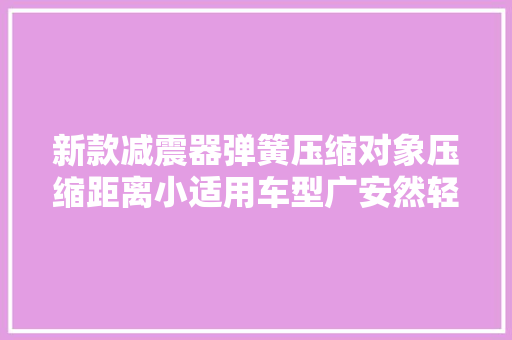 新款减震器弹簧压缩对象压缩距离小适用车型广安然轻便