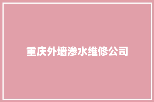 重庆外墙渗水维修公司