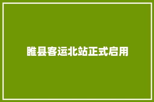 睢县客运北站正式启用