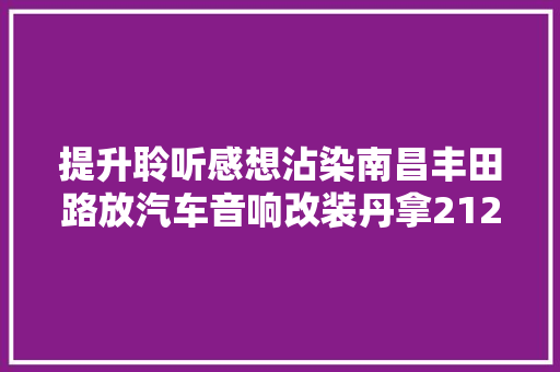 提升聆听感想沾染南昌丰田路放汽车音响改装丹拿212两分频喇叭