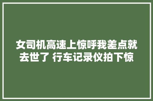 女司机高速上惊呼我差点就去世了 行车记录仪拍下惊险一幕