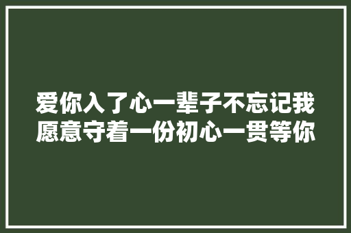 爱你入了心一辈子不忘记我愿意守着一份初心一贯等你