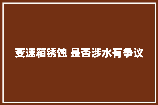 变速箱锈蚀 是否涉水有争议