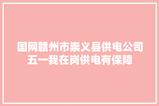 国网赣州市崇义县供电公司五一我在岗供电有保障