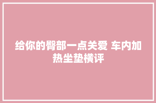 给你的臀部一点关爱 车内加热坐垫横评
