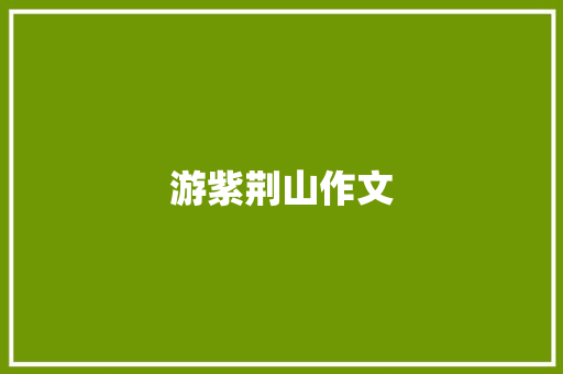 游紫荆山作文