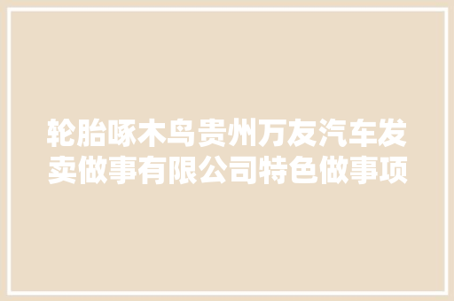 轮胎啄木鸟贵州万友汽车发卖做事有限公司特色做事项目