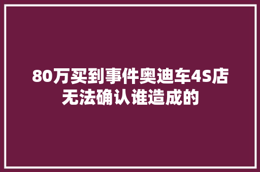 80万买到事件奥迪车4S店无法确认谁造成的