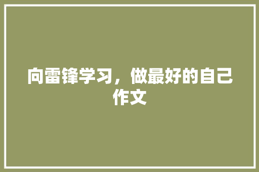 向雷锋学习，做最好的自己作文