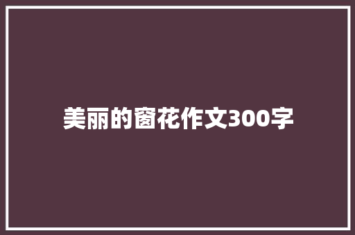 美丽的窗花作文300字