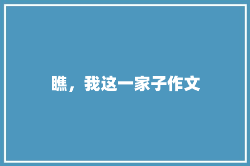 瞧，我这一家子作文